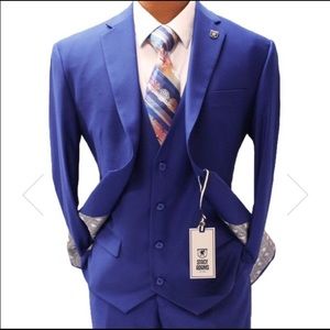 FALCONE BUD ROYAL BLUE 3PIECE SUIT.44R and 38R